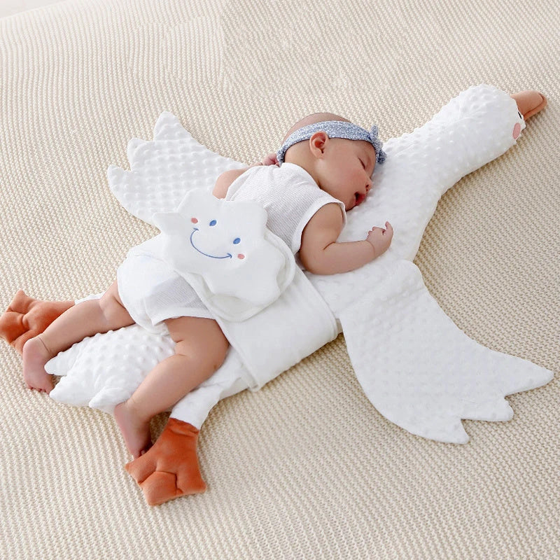 Soft, plush pillow with a cuddly goose design in various vibrant colors