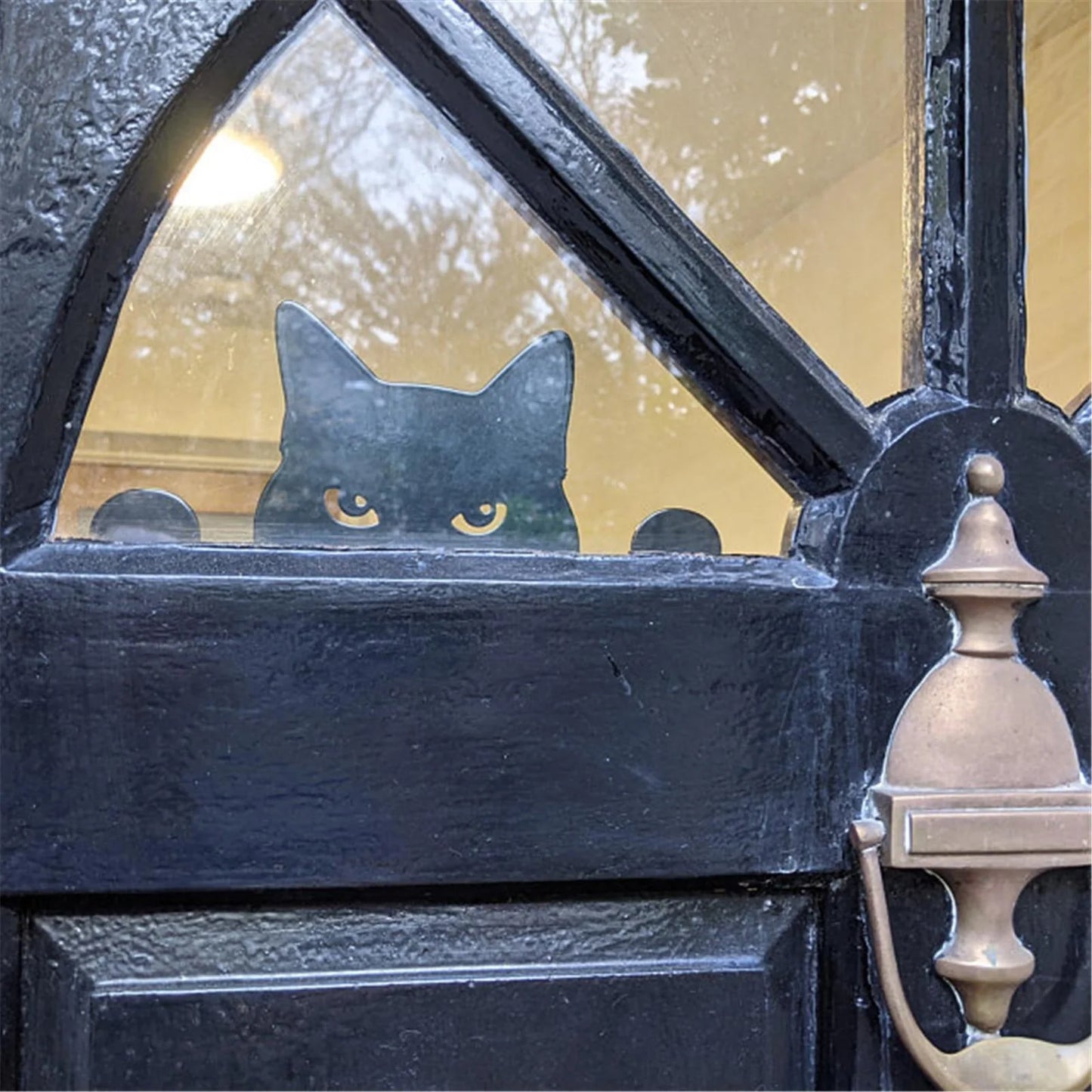 3D black cat outdoor garden decoration with acrylic design