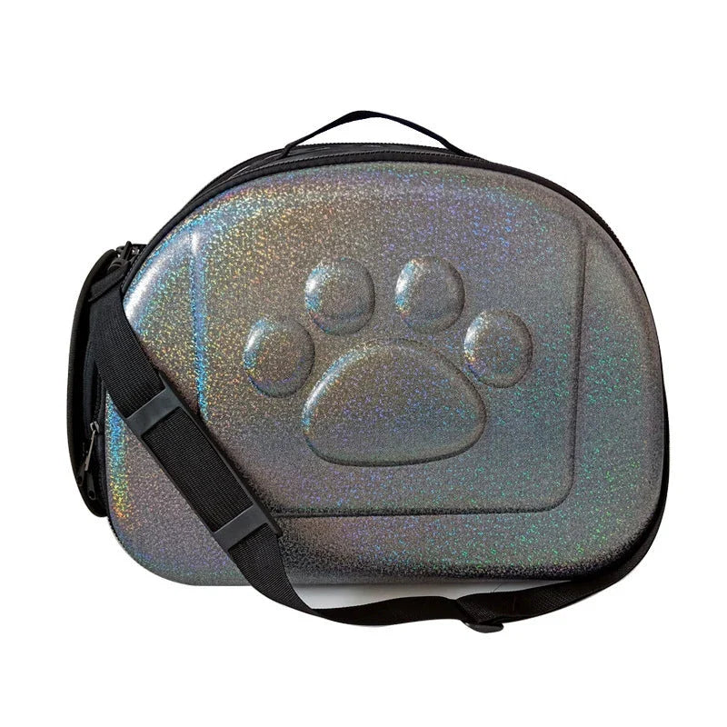 Versatile pet carrier made with premium EVA materials, featuring a foldable design and breathable mesh ventilation for comfortable outdoor adventures with your dog, cat, or rabbit.