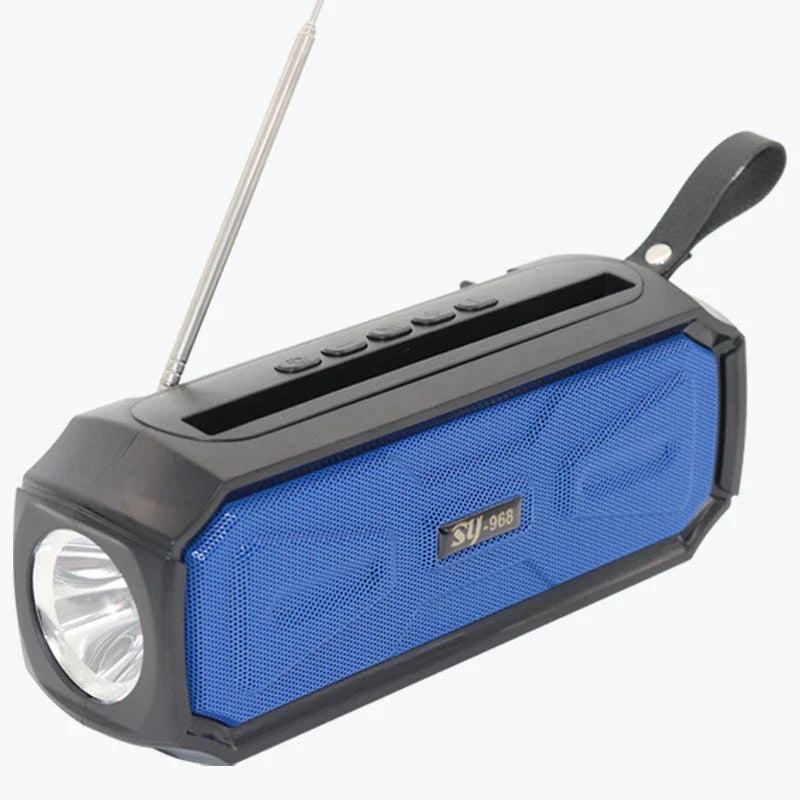 Eco-Friendly Solar Bluetooth Speaker with Light - Portable Outdoor Audio Solution with Solar Charging, Wireless Connectivity, and Built-in Flashlight