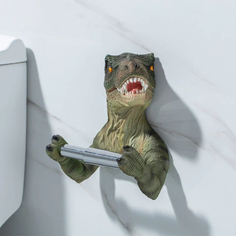 Homeenjoy Adorable Dinosaur Toilet Paper Holder - Resin Tissue Box for Bathroom Decor