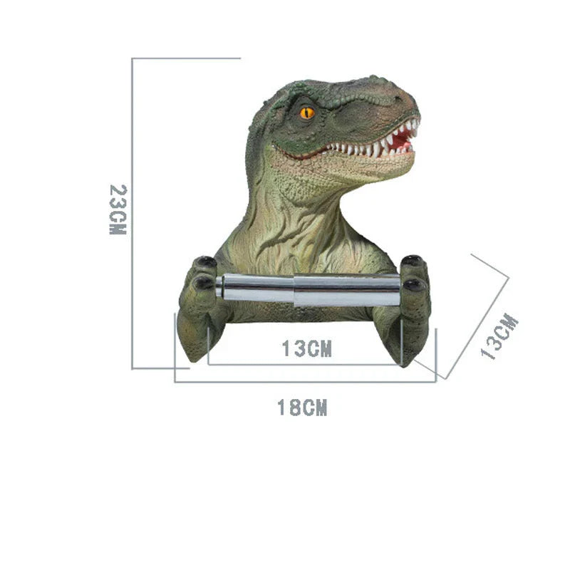 Adorable Dinosaur-shaped Resin Toilet Paper Holder for Bathroom Decor