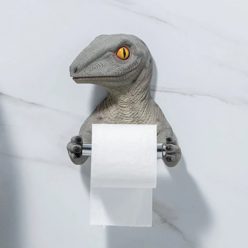 Adorable Dinosaur-shaped Resin Toilet Paper Holder for Bathroom Decor