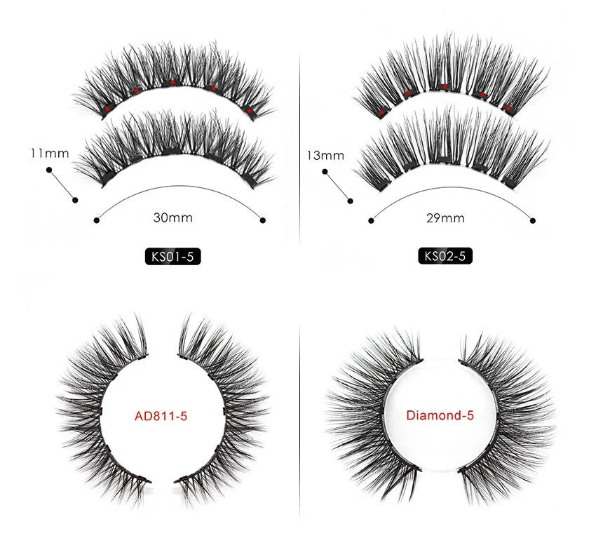 Magnetic Lash and Eyeliner Set with Premium Faux Mink Lashes, Magnetic Eyeliner, and Applicator Tools