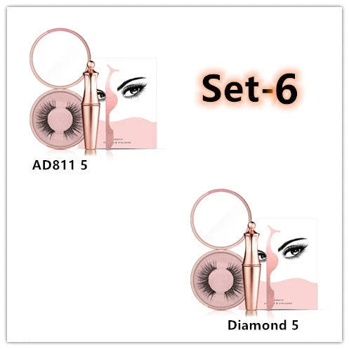 Magnetic Lash and Eyeliner Set with Premium Faux Mink Lashes, Magnetic Eyeliner, and Applicator Tools