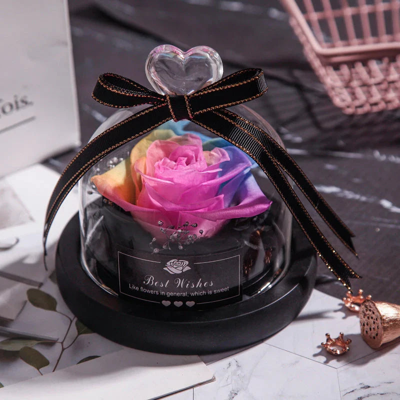 Enchanting Eternal Rose Flower Decor with Mesmerizing LED Lighting