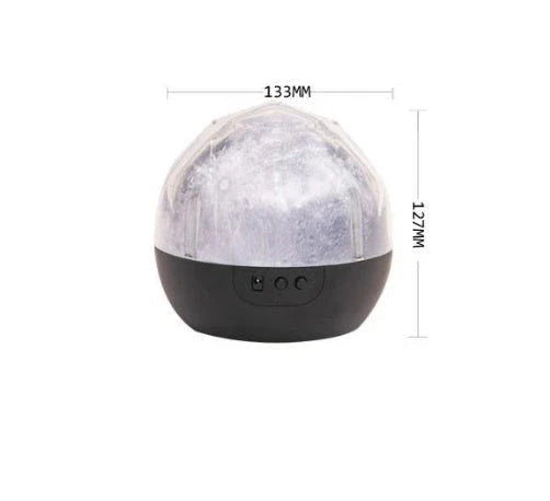 Galaxy Projection Lamp casting mesmerizing celestial imagery in a cozy home setting