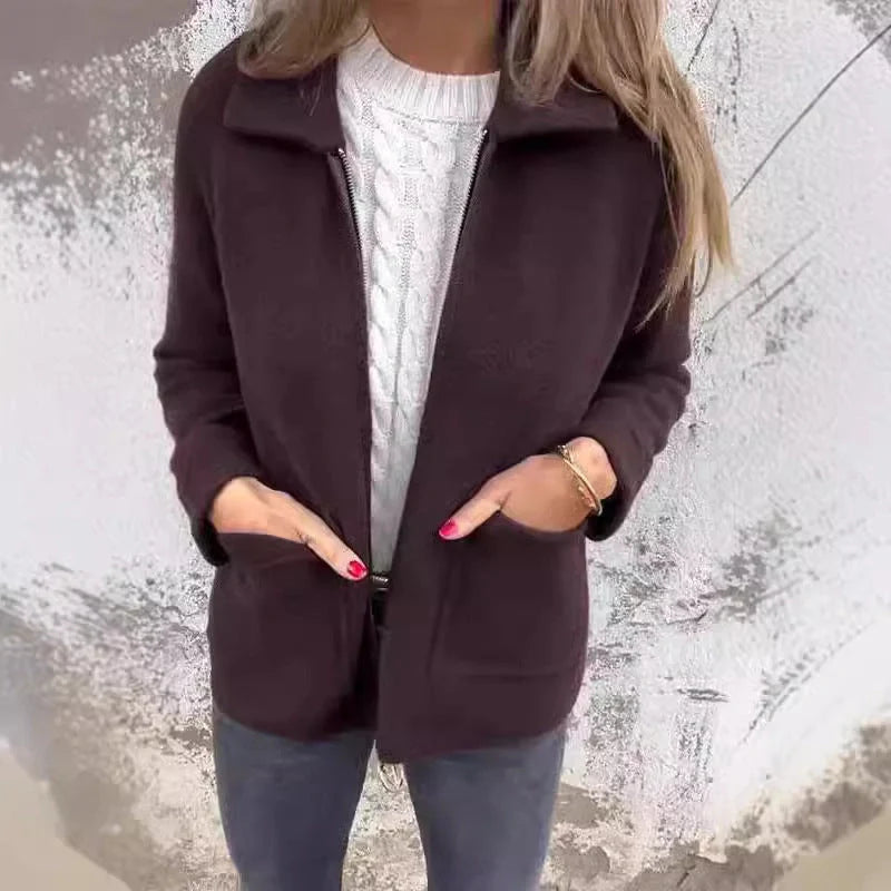 A stylish zipped jacket with a contemporary lapel design, multiple pockets, and a selection of timeless colour options.