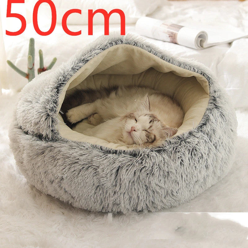 Cozy All-in-One Pet Bed in various colors and sizes, providing a plush and comfortable retreat for cats and dogs