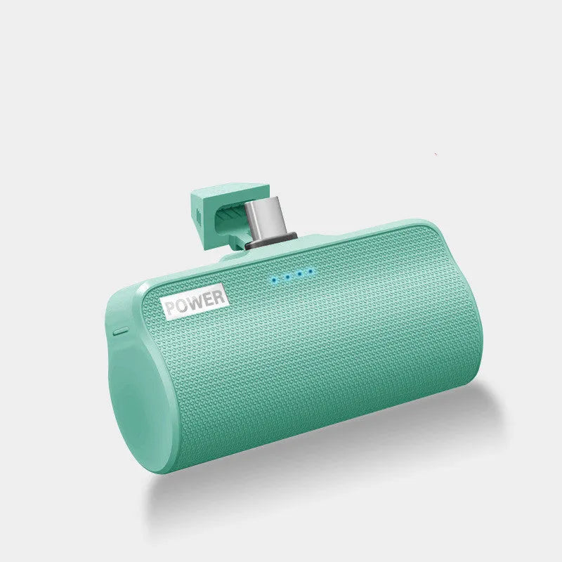 Universal 3000mAh power bank in cylindrical aluminium shell with ABS case for Android Apple Type-C phones