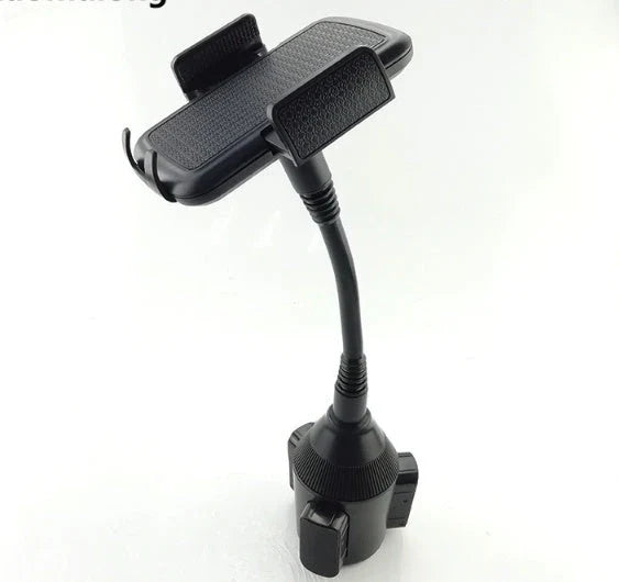 Versatile car cup holder and phone mount with 360-degree rotation and durable ABS construction