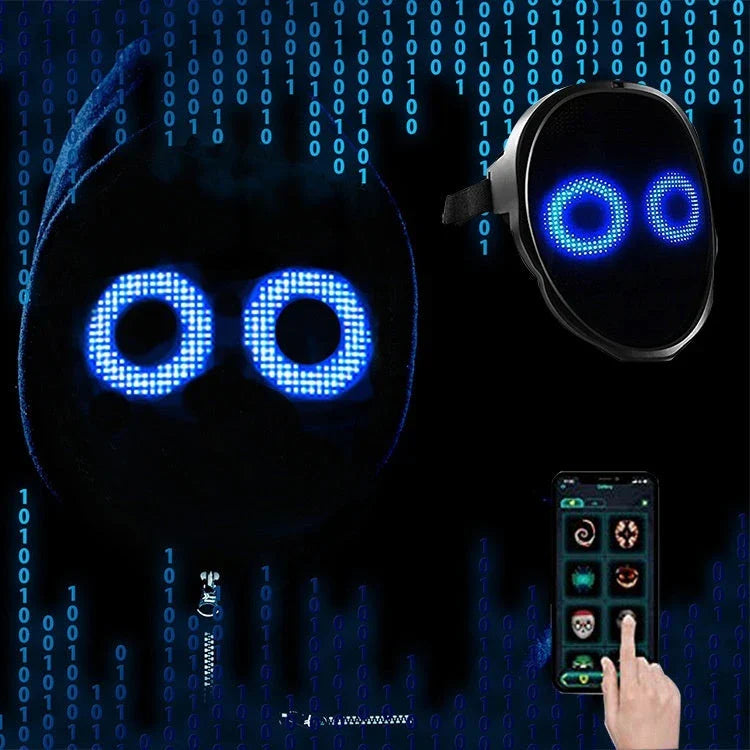 LED-powered face masks with gesture-controlled lighting effects for Halloween, parties, and other celebrations