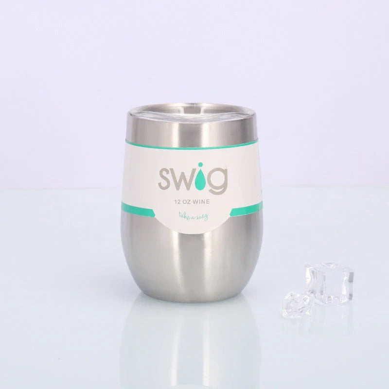 Insulated Stainless Steel Wine Tumbler - 12oz Double-Wall Vacuum Cup in Various Colors