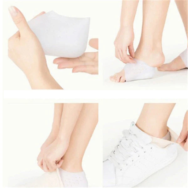 Discreet silicone heel height booster insoles in various colours and sizes for men and women