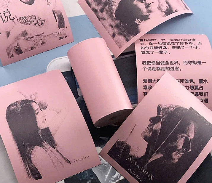 Compact Bluetooth thermal printer for instant photo printing, with wireless connectivity and customizable templates