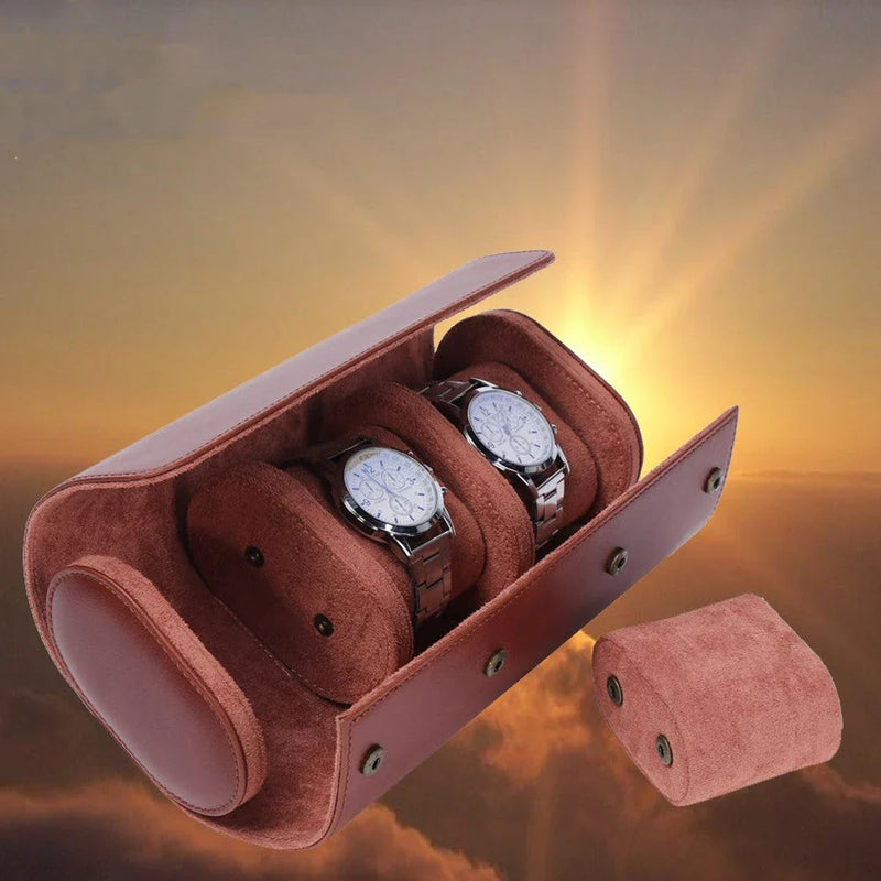 Premium Leather Watch Storage Organizer for Travel and Business