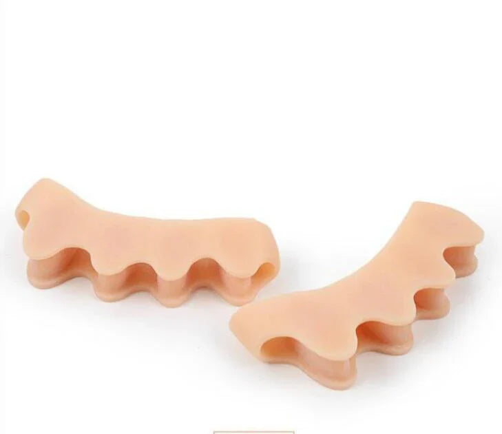 Premium silicone toe separators designed to relieve bunion and overlapping toe pain, offering comfort and support for foot health.