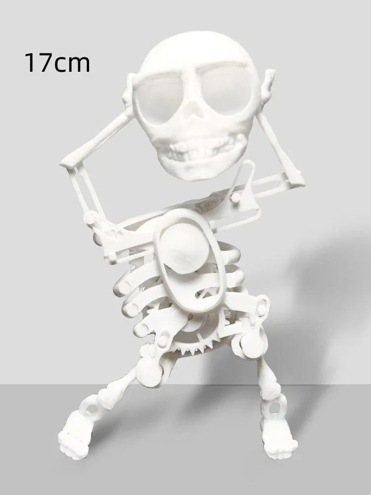Customizable 3D Skull Desktop Toy with Gravity-Defying Design, Available in White, Pink and White, Red and Green, and Purple and White Color Options
