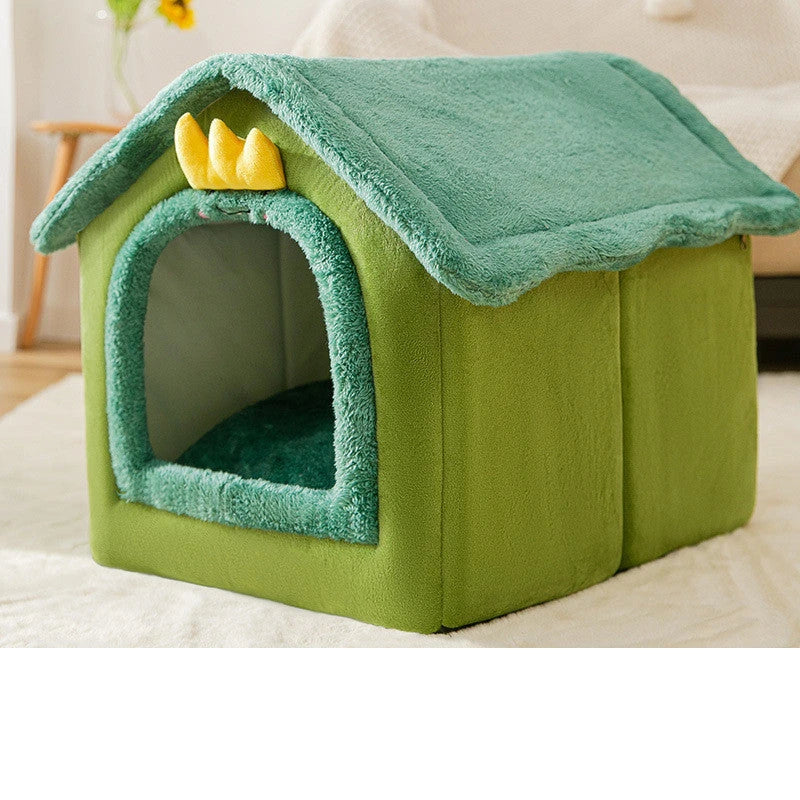 Cozy and Foldable Pet Bed for Dogs and Cats: Premium Synthetic Fur, Self-Warming, and Non-Slip Design