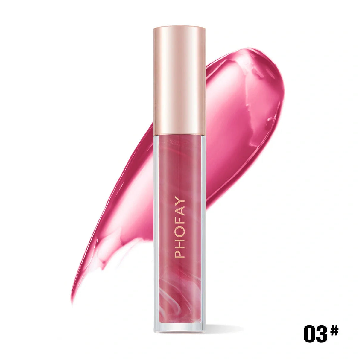 PHOFAY Hydrating Rose Lip Gloss providing a glossy, moisturising finish for beautiful lips