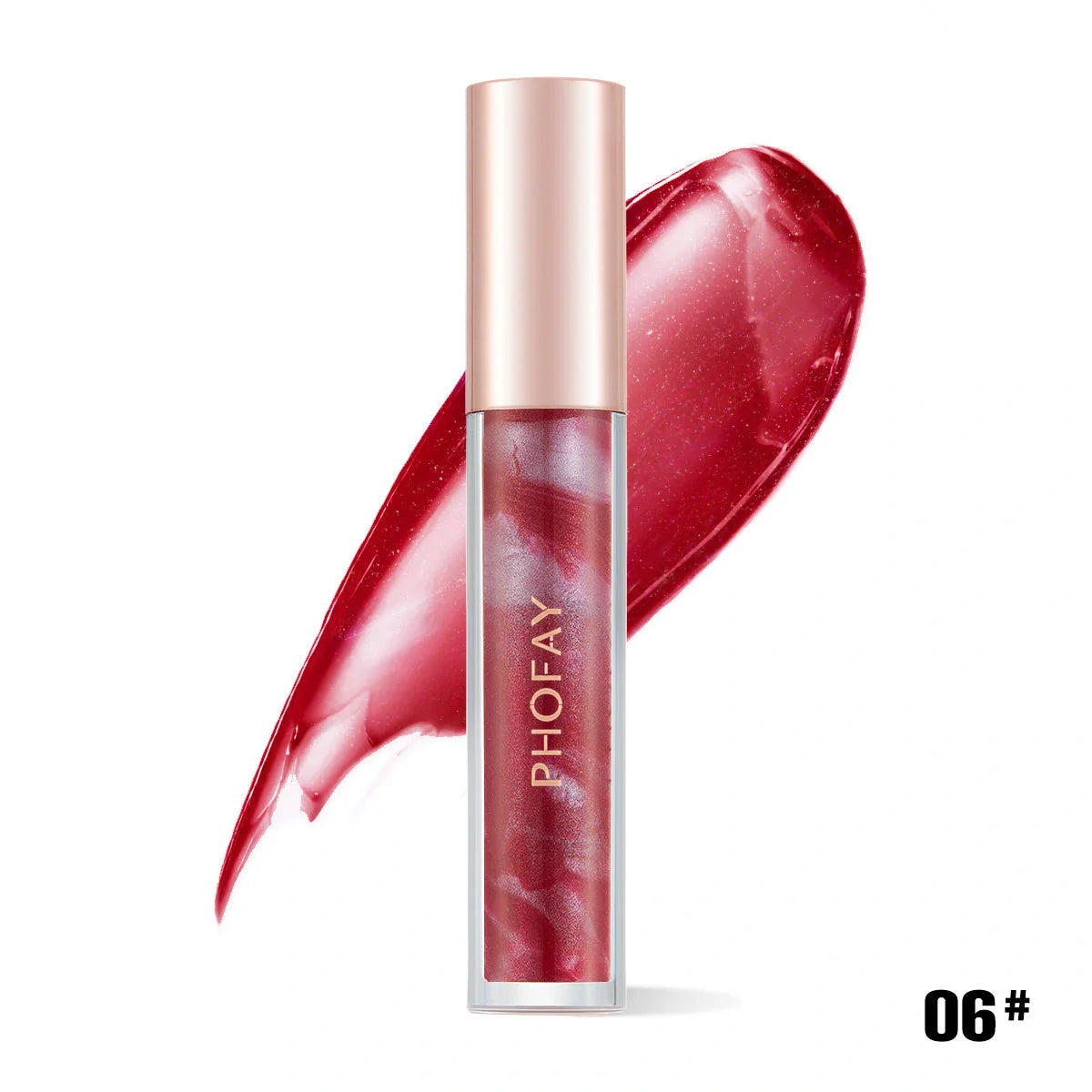 PHOFAY Hydrating Rose Lip Gloss providing a glossy, moisturising finish for beautiful lips