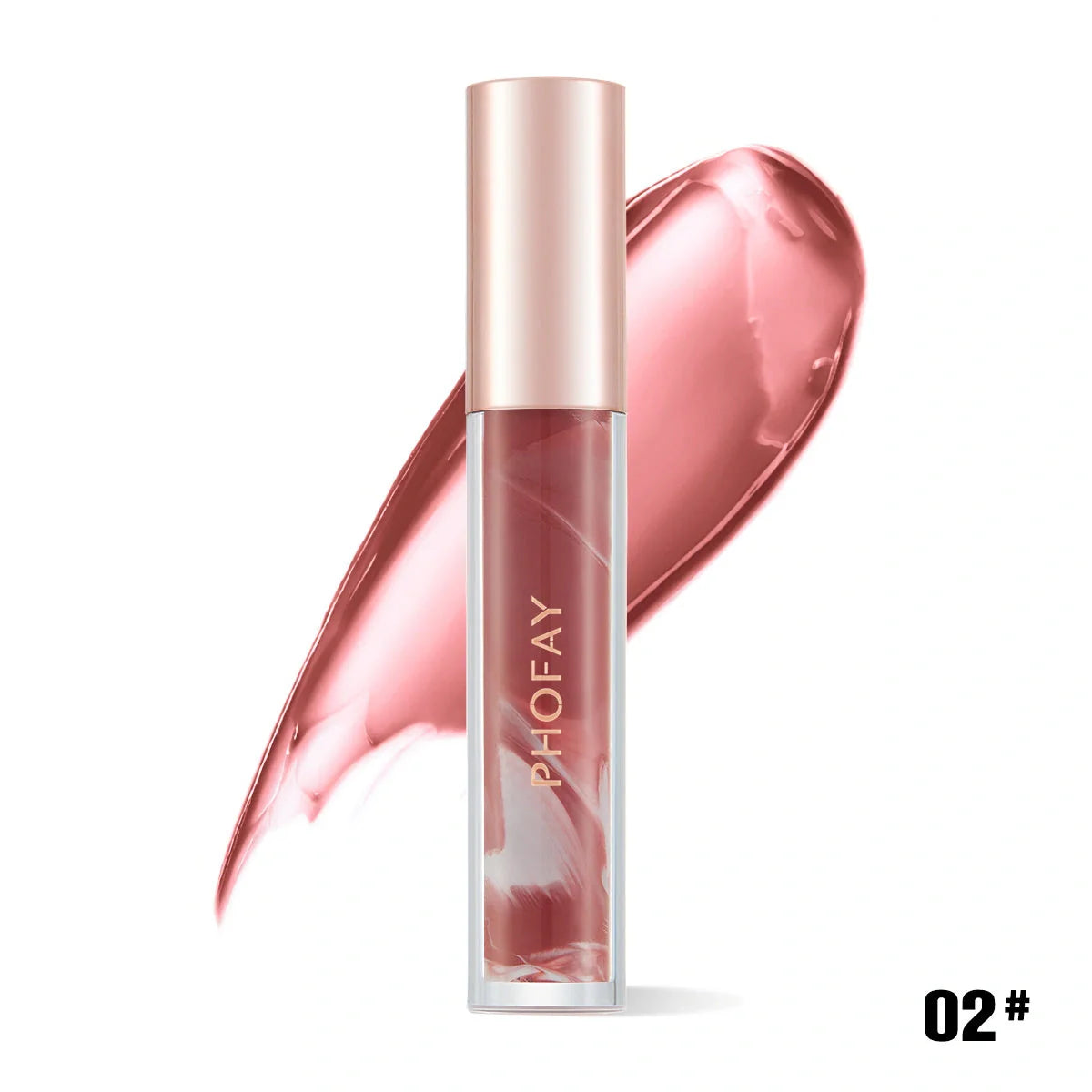 PHOFAY Hydrating Rose Lip Gloss providing a glossy, moisturising finish for beautiful lips