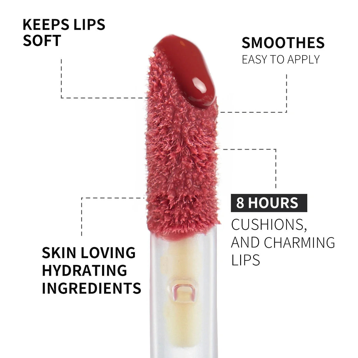 PHOFAY Hydrating Rose Lip Gloss providing a glossy, moisturising finish for beautiful lips