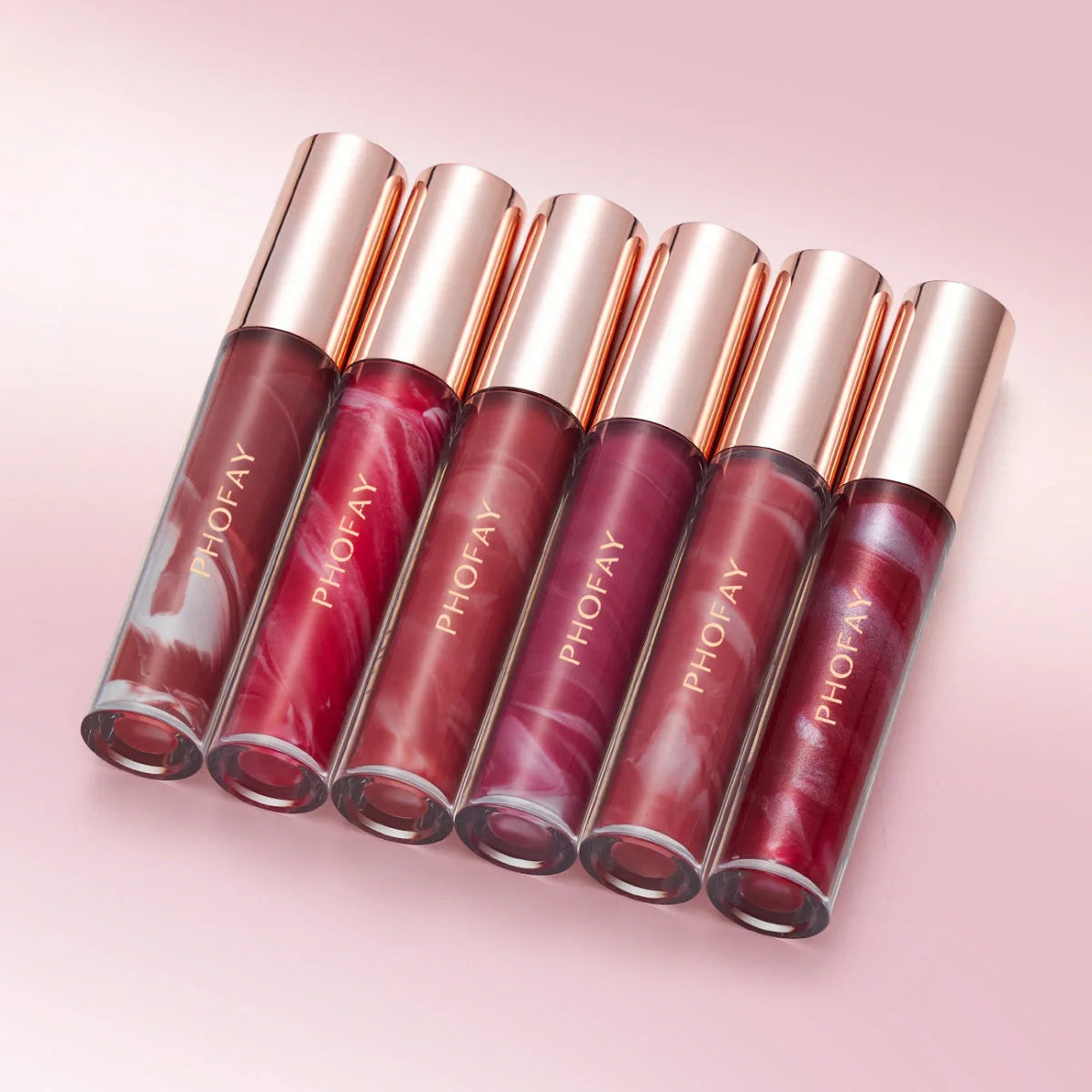 PHOFAY Hydrating Rose Lip Gloss providing a glossy, moisturising finish for beautiful lips