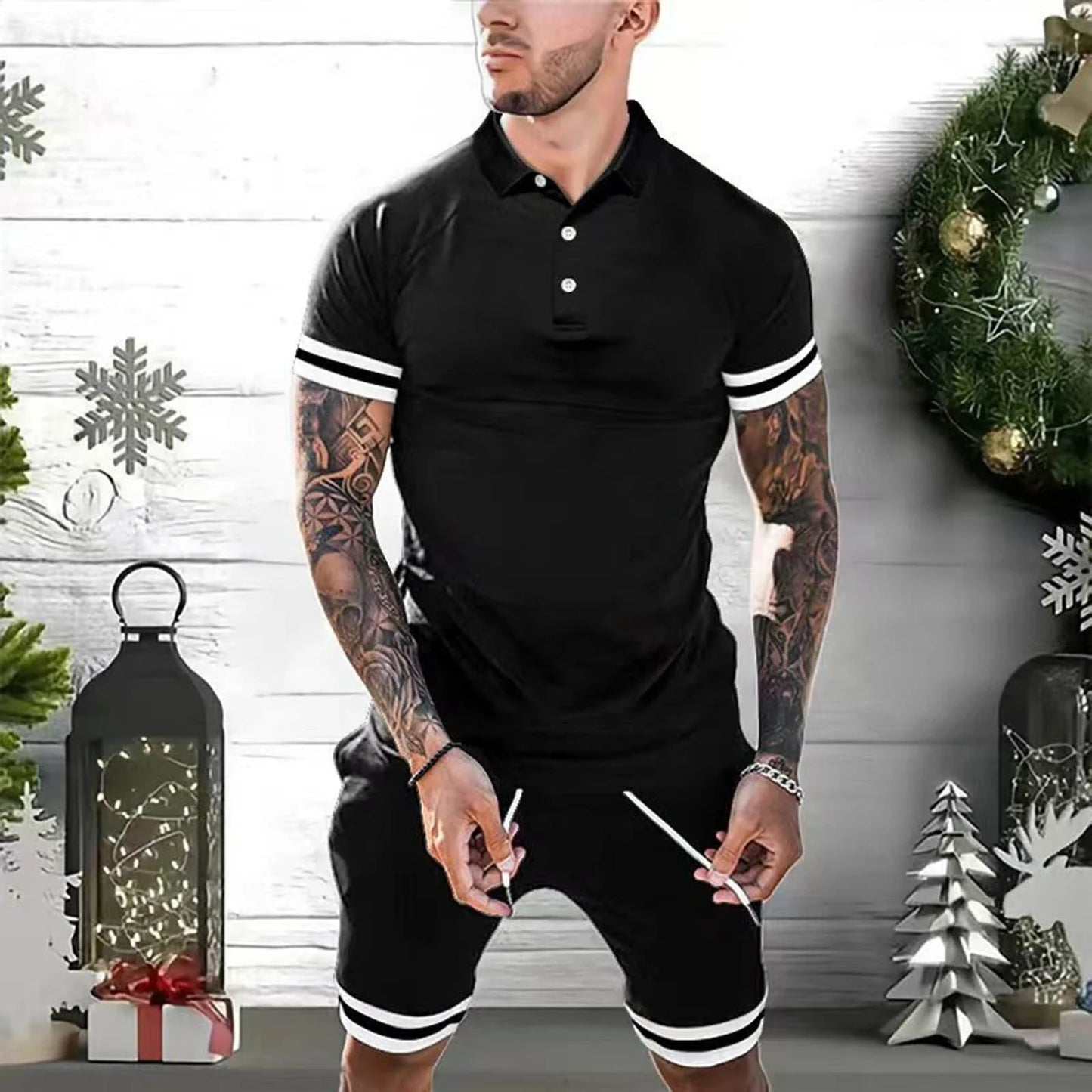 Versatile men's casual 2-piece tracksuit set in various colors and sizes