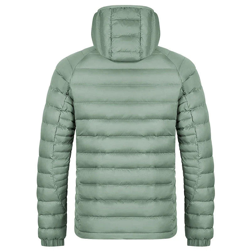 Cozy lightweight hooded jacket with pockets in various colors, perfect for men's winter fashion and outdoor activities