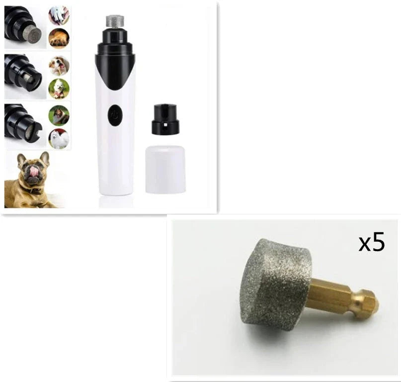 Powerful electric pet nail grinder with low-vibration motor for gentle, stress-free nail trimming