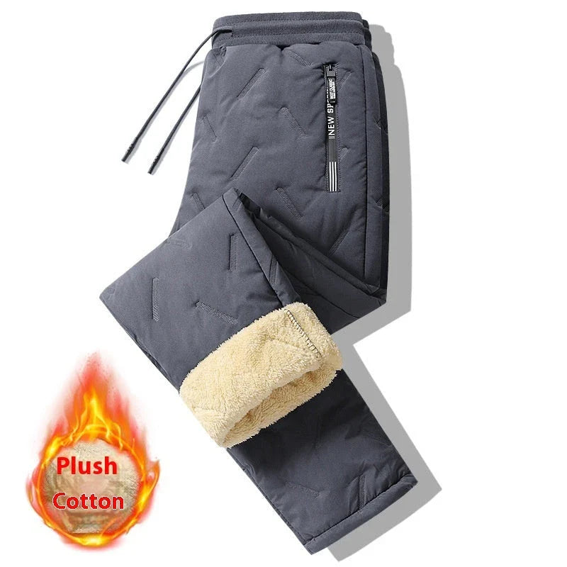 Premium fleece-lined winter pants for men in various colors and styles