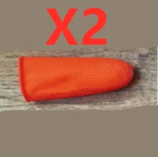 Silicone thumb protector with sharp curved blade for effortless vegetable, fruit, and crop harvesting in the garden or farm
