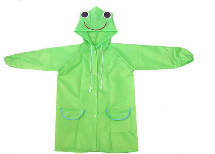Children's rain coat made of Oxford cloth in various vibrant colours and whimsical patterns, perfect for keeping little ones dry and stylish in British weather