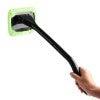 Extendable car window cleaning brush with microfiber head and long handle for reaching tough-to-clean areas
