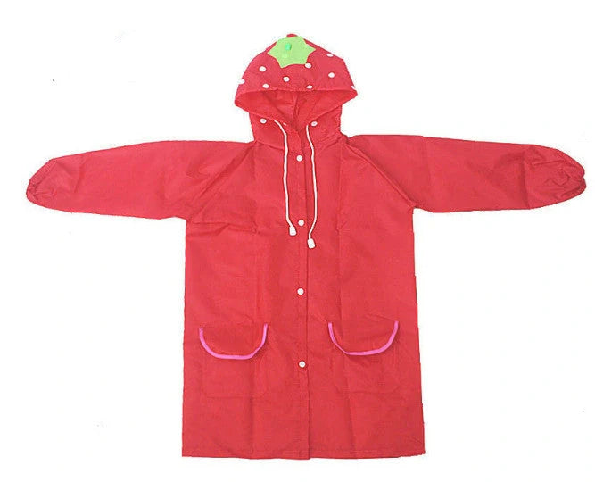 Children's rain coat made of Oxford cloth in various vibrant colours and whimsical patterns, perfect for keeping little ones dry and stylish in British weather