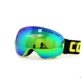 Premium ski goggles with dual-layer anti-fog lens and adjustable strap for comfortable, secure fit