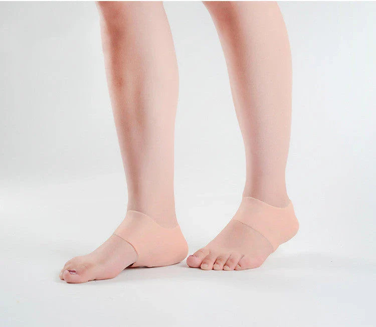 Discreet silicone heel height booster insoles in various colours and sizes for men and women