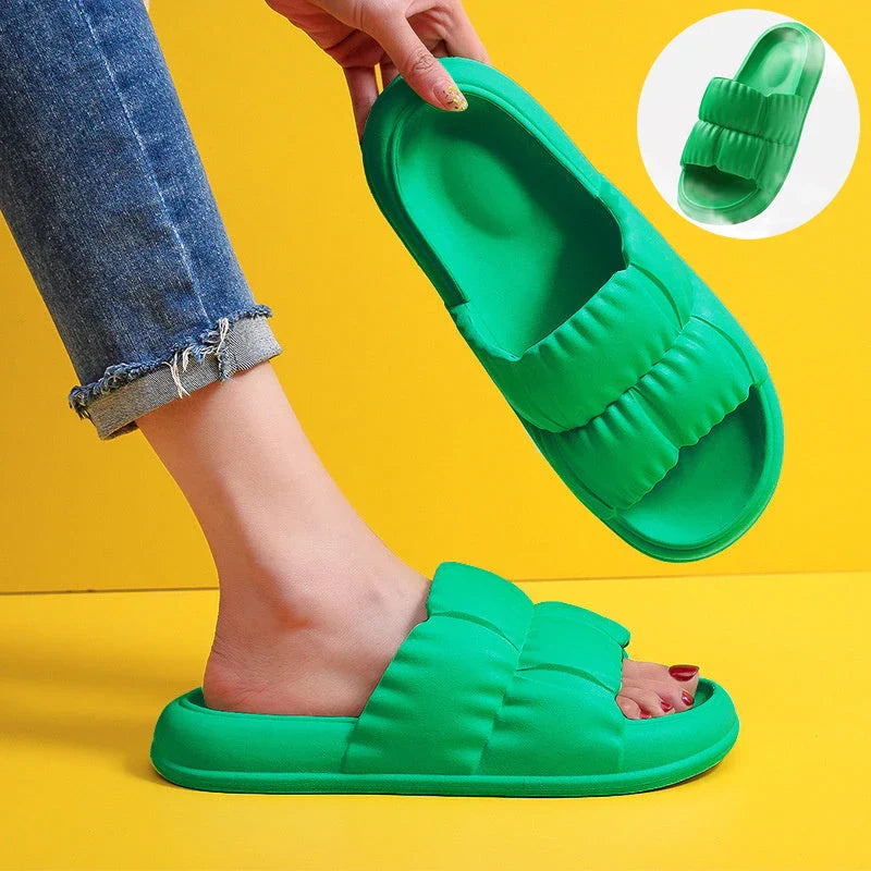 Stylish and comfortable bathroom slippers with a variety of vibrant color options, featuring a durable, waterproof, and anti-slip sole for all-day wear.