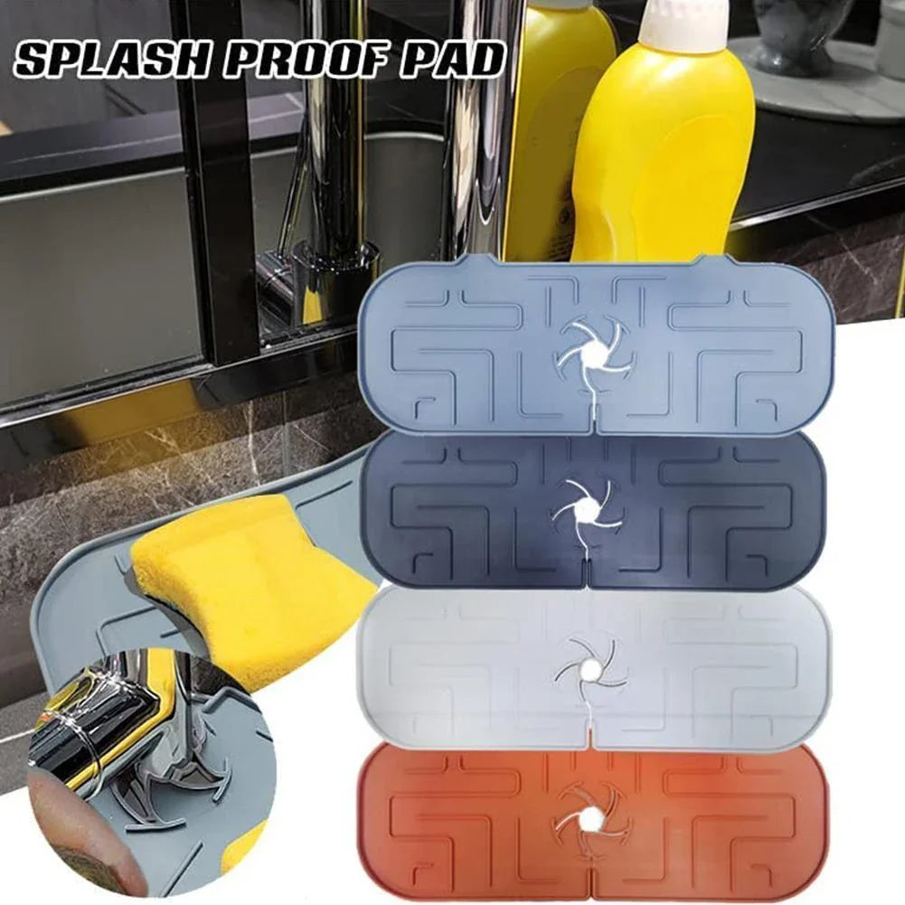 Premium silicone faucet splash guard for clean, dry kitchen and bathroom countertops