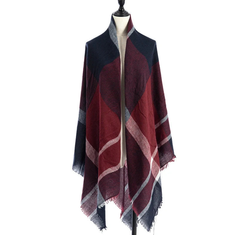 Luxury plus-sized double-sided cashmere-like scarf shawl in various colours