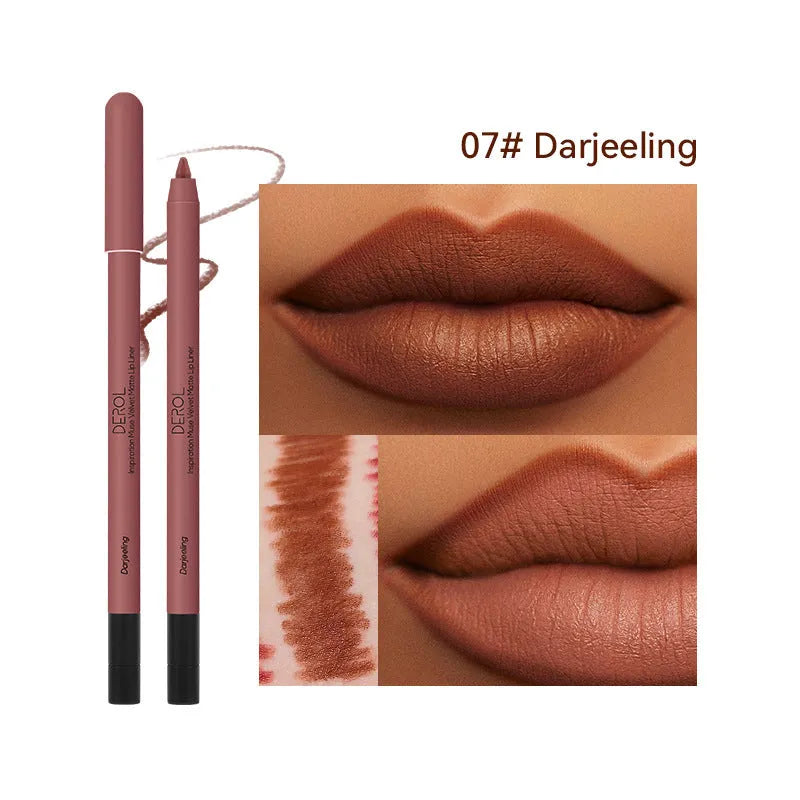 Matte lipstick and lipliner velvet mist, 0.6g, 14.9cm, shown in shades C01 to C08