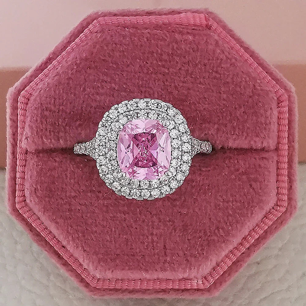 Stunning multicolor charm rings made with high-quality cubic zirconia stones in a captivating geometric design