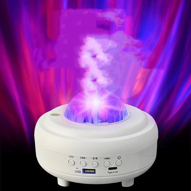 Galaxy Star Projector with Bluetooth speaker and 7 light effects, creating a mesmerizing starry night sky in any room