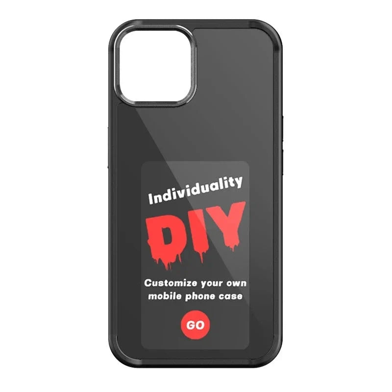 Customizable E-Ink phone case with personalized screen projection, compatible with various iPhone models