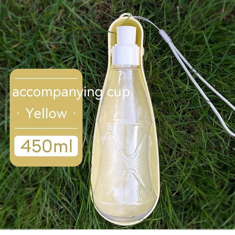 Portable folding dog water bottle with large 550ml capacity, available in multiple vibrant colors