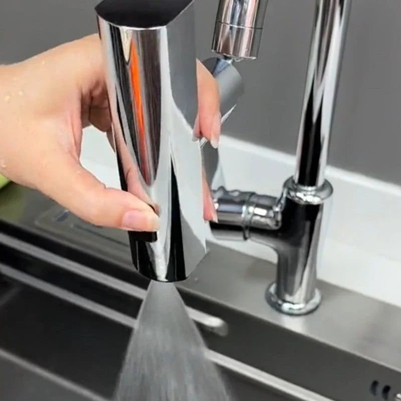 Premium waterfall kitchen faucet with versatile water modes, including waterfall, strong pressure, scraper, and gentle shower settings