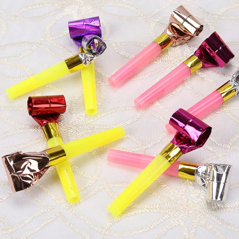 Colourful dragon-themed plastic hammers or sticks, perfect as party favours for children's events and celebrations