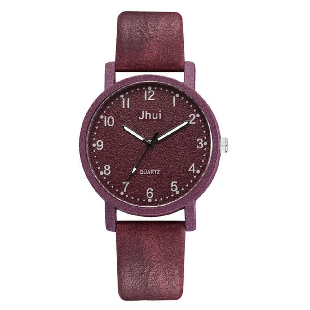 Elegant quartz ladies watch with a simple, minimalist dial design in various classic color options