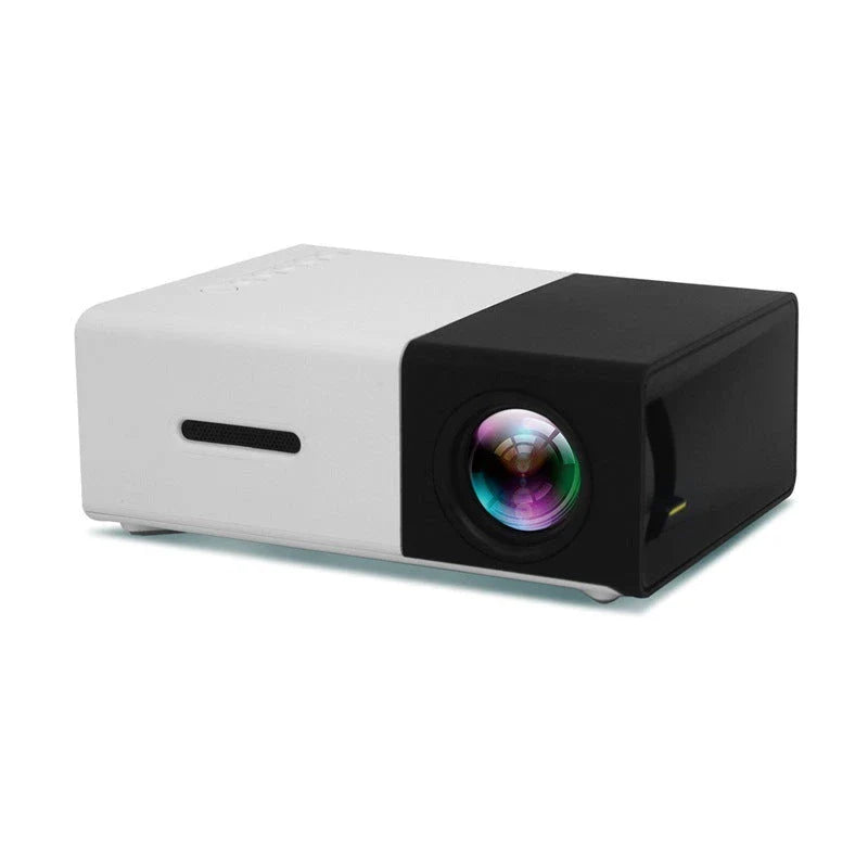 Compact 1080p HD home cinema projector with versatile connectivity and adjustable display settings